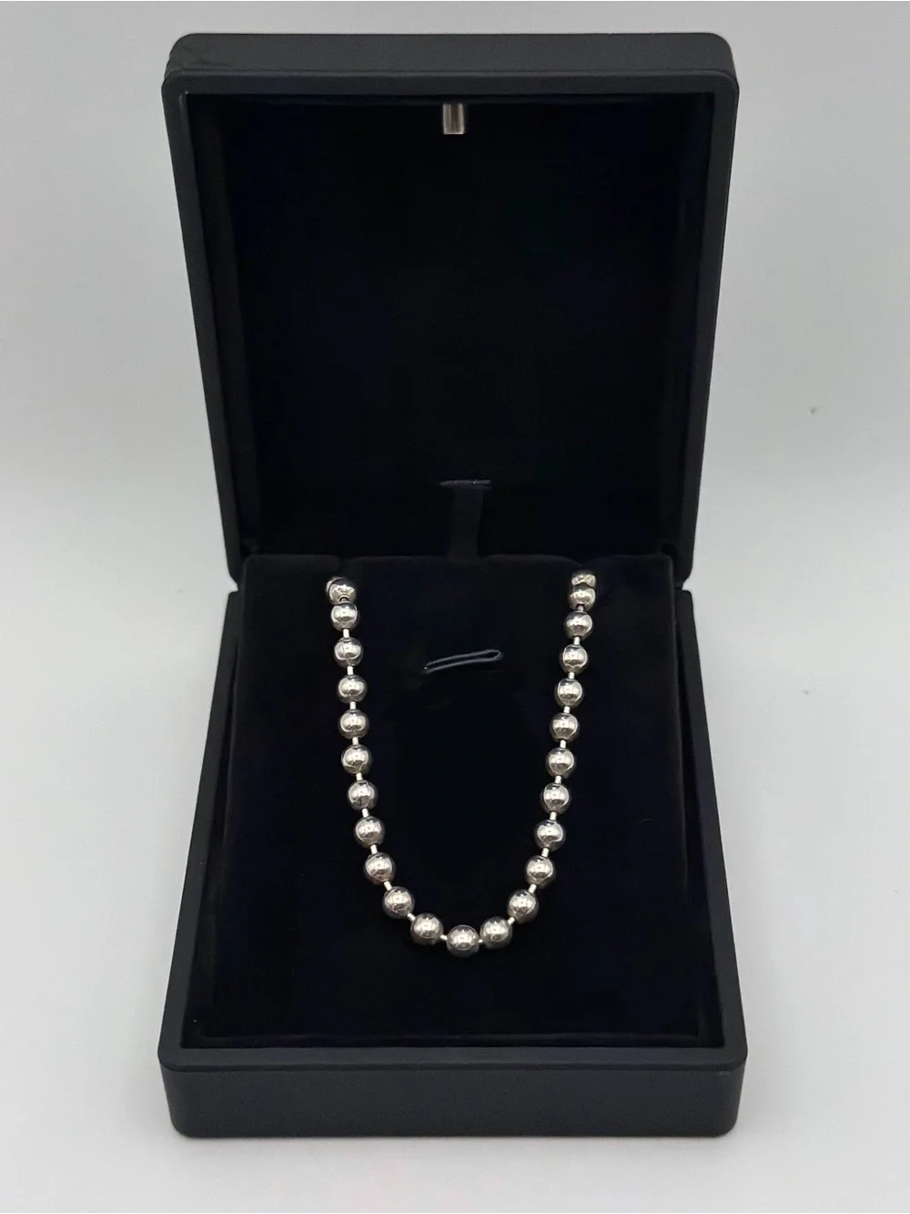 Italy 925 Sterling Silver Ball Link Round Bead Chain Necklace 18.5” 4mm